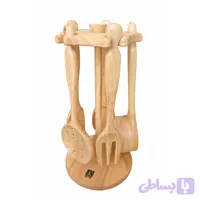 ست کفگیر ملاقه و استند بامبو کارینیک