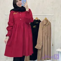 پیراهن مخمل زمستانه مدل پرگل کد 77650
