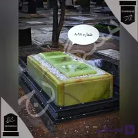 سنگ قبر مرمر سبز باغچه دار . شماره 8098