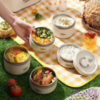 لانچ باکس(ظرف غذا) گرد همراه کیف وارداتی