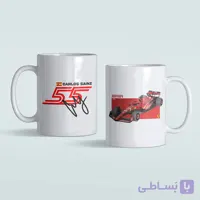 لیوان سرامیکی داخل سفید فراری کارلوس ساینز f1