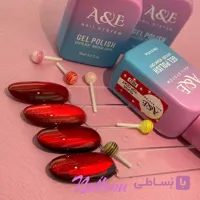 تاپ کات آبنباتی قرمز پررنگ + آیس ژل سوپر نقره ای (Glass top coat-A&E)