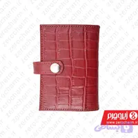 جاکارتی قرمز دولت چرم طبیعی دکمه دار