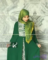 عبا سنتی ایرانی کرپ الیزه اعلا مدل رز سبز نجما