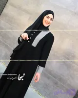 مانتو عبایی مشکی حریر اسود مدل حلما مزون نجما