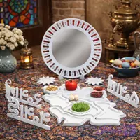 هفت سین مدرن پازلی طرح نقشه ایران زمین شامل 10 تکه – رنگ سفید