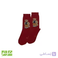 جوراب ساقدار تدی زرشکی