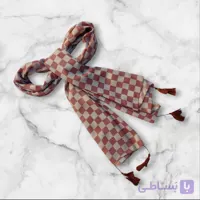 شال نخی چاپی دیجیتالی منگوله دار، بسیار سبک و لطیف و شیک