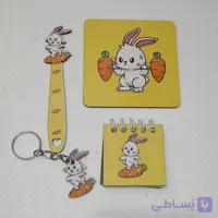 پک دفترچه جاکلیدی زیر لیوانی طرح آووکادو