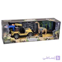 اسباب بازی ست ماشین پارک ژوراسیک کد 989918، همراه با ماشین آفرود و آدم و دایناسور