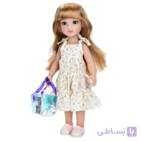 عروسک دخترانه میلی مدل Little Milly کد 92050، ارتفاع عروسک 30 سانتیمتر، همراه با لوازم جانبی، دو عدد کیف دستی، 3 عدد لوازم آرایشی