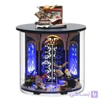 لگو چوبی دروازه جادویی مینیاتوری برند CutRoom کد B068، دکوری چوبی طرح دروازه جادویی داخل باکس شفاف، همراه با ال ئی دی و باتری