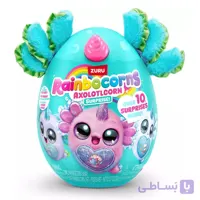 عروسک سورپرایزی رینبوکورنز RainBocoRns سری Axolotlcorn با گوش های سبز آبی