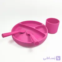سرویس غذاخوری سیلیکونی کودک و نوزاد 4 تکه سامکس کد 03