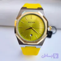 ساعت مردانه بند پیو زرد رنگ بست وین bestwin