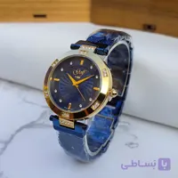ساعت زنانه گلف آبی بند رولکس زنجیری