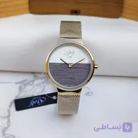ساعت زنانه گلف طلایی بند حصیری رولکسی