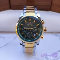 ساعت اکسل مردانه سه موتور طلایی نقره ای (کد CRE13)