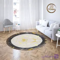 فرشینه گِرد هال و پذیرایی کد C53 رویه مخمل درجه یک استپ دار بدون سُر