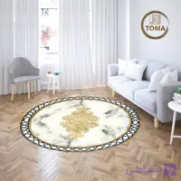 فرشینه گِرد هال و پذیرایی کد C51 رویه مخمل درجه یک استپ دار بدون سُر