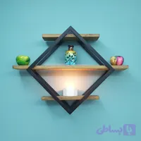 شلف دیواری چوب فلز مدل ژربرا