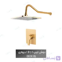 دوش توکار شیذر مدل فلت تیپ ۴ (B) با سردوش دیواری