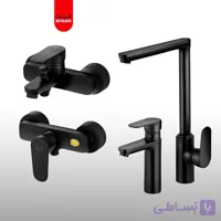 ست کامل شیرآلات شیذر مدل اسمارت مشکی