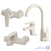 ست کامل شیرآلات شودر مدل لیون شیری کروم