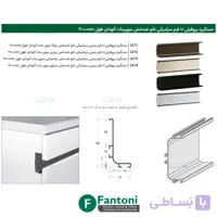 دستگیره پروفیلی U فرم سرامیکی نانو ضدخش سوپرمات آنودایز طول 3000mm فانتونی L211 تا L214