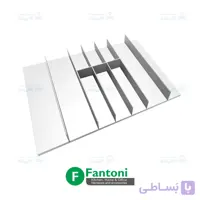 جای قاشق و چنگال رنگ سفید با تقسیم کننده آلومینیومی ثابت ریل اسلیم فانتونی O161 تا O164