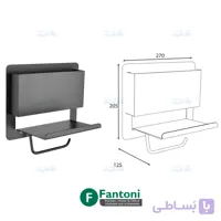 هولدر جای دستمال توالت به همراه جای مجله پیچی رنگ مشکی مات سری F فانتونی S055