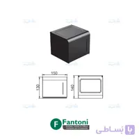جای دستمال کاغذی 150mm روی صفحه رنگ مشکی مات سری M فانتونی S301