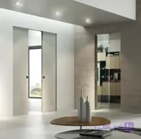 مکانیزم روف هنگ 5400mm دو درب چوبی ساختمانی متقارن برقی سینکرونایز با عرض هر درب حداکثر 1350mm فانتونی K094