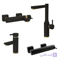 ست کامل شیرآلات شودر مدل یونیک مشکی