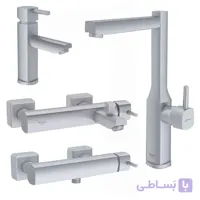 ست کامل شیرآلات شودر مدل اروپا کروم مات