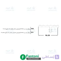 پروفیل دور درب 16mm آلومینیومی آنودایز LC با طول 3000mm فانتونی i050 و i051