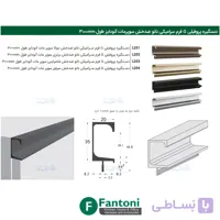 دستگیره پروفیلی G فرم سرامیکی نانو ضدخش سوپر مات آنودایز طول 3000mm فانتونی L251 تا L254
