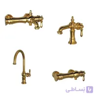 ست کامل شیرآلات شودر مدل بیزانس طلا مات