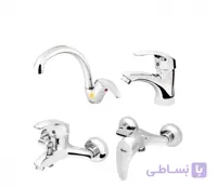 ست شیرآلات شیذر مدل ارس سفید کروم