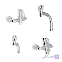 ست کامل شیرآلات شودر مدل دانته کروم