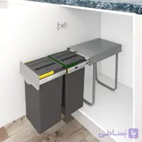 سطل زباله دو مخزنه اکو (24 لیتری) مدل 3662 پلاتین