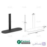 شلف حمام فلت یک طبقه رنگ مشکی مات سری A فانتونی S006