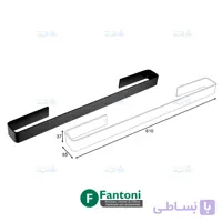 هولدر حوله 610mm رینگ بسته رنگ مشکی مات سری C فانتونی S025