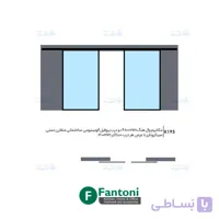 مکانیزم وال هنگ 4800mm دو درب پروفیل آلومینیومی ساختمانی متقارن دستی سینکرونایز با عرض هر درب حداکثر 1200mm فانتونی K193