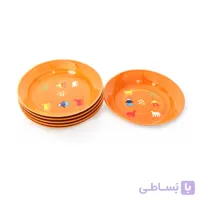 بشقاب پلوخوری سفالی آرانیک مدل گبه – نارنجی- بسته 6 عددی