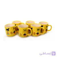 لیوان سرامیکی آرانیک مدل گبه – نارنجی- بسته 6 عددی