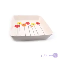 دیس سفالی مربعی‏ آرانیک مدل شقایق