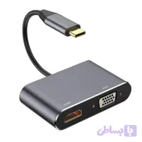 مبدل Type-C به HDMI و VGA کی نت مدل KNET K-CO16