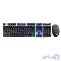 کیبورد و ماوس باسیم گیمینگ وان مکس OM-G6100E | Gaming Combo RGB