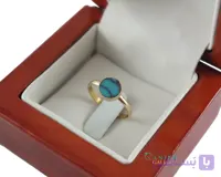 انگشتر طلای فیروزه زنانه طرح ساهی کد G296